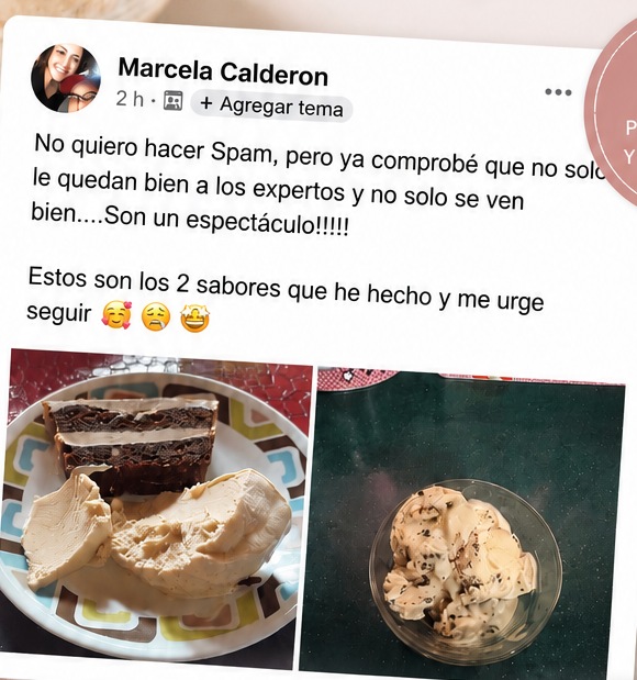 Testimonio real de una alumna mostrando sus helados